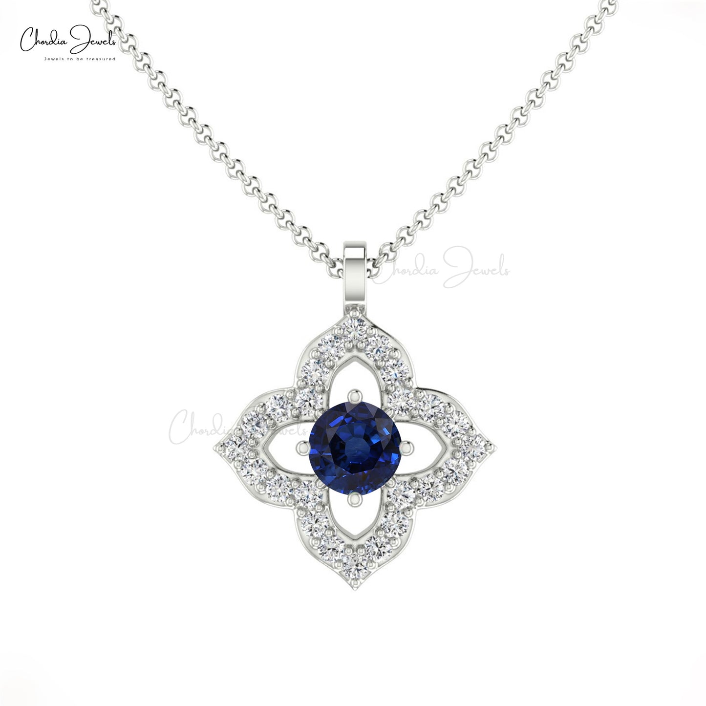 Load image into Gallery viewer, Blue Sapphire and Diamond Pendant

