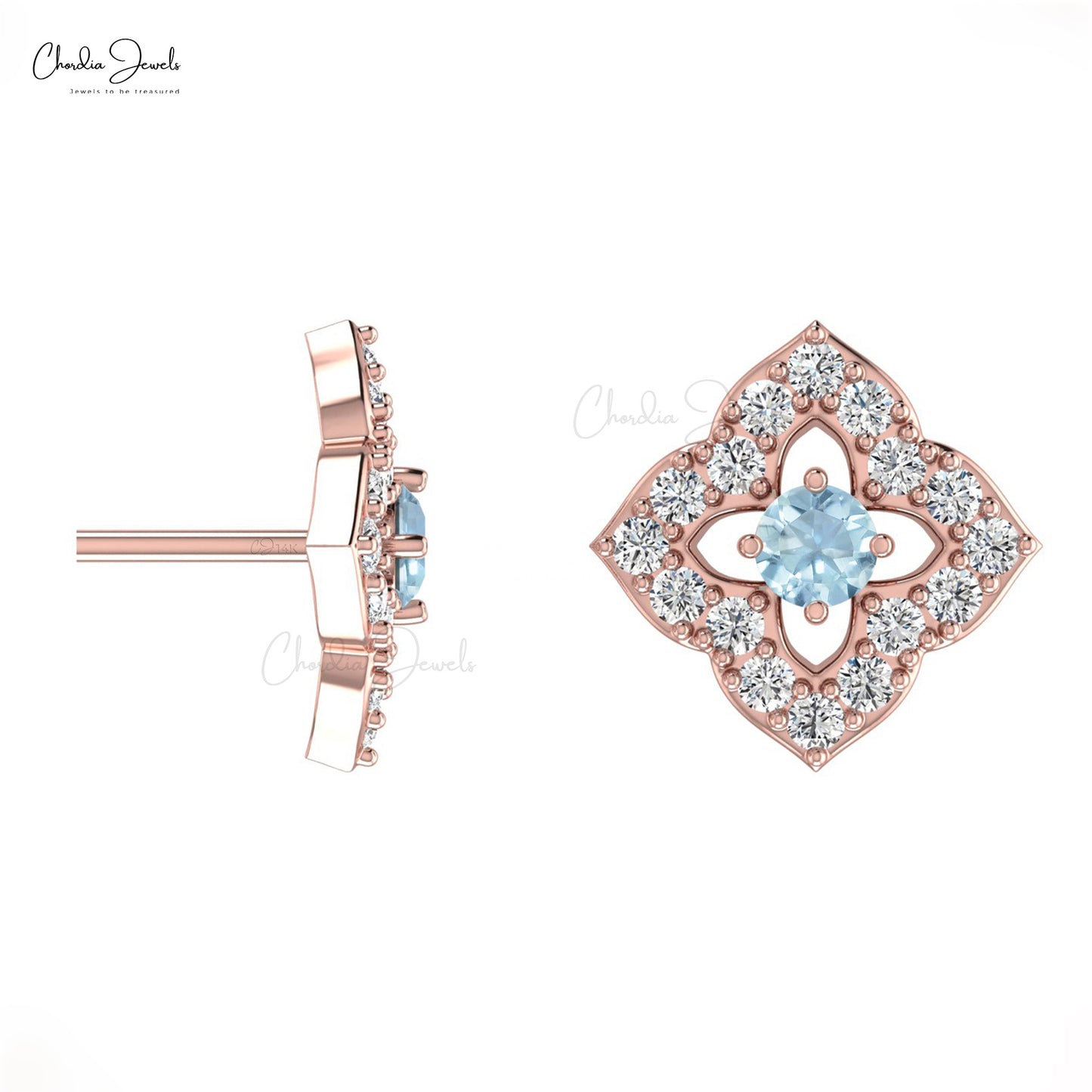 Diamond Floral Earrings