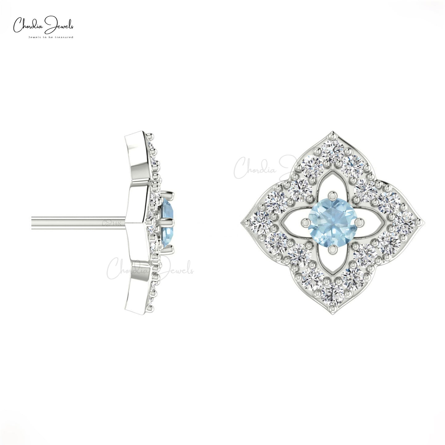 Aquamarine Stud Earrings