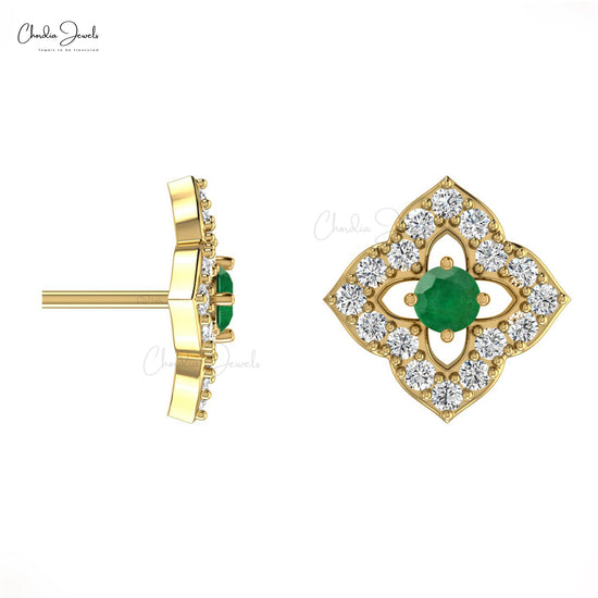 Make a statement with these emerald floral earrings.