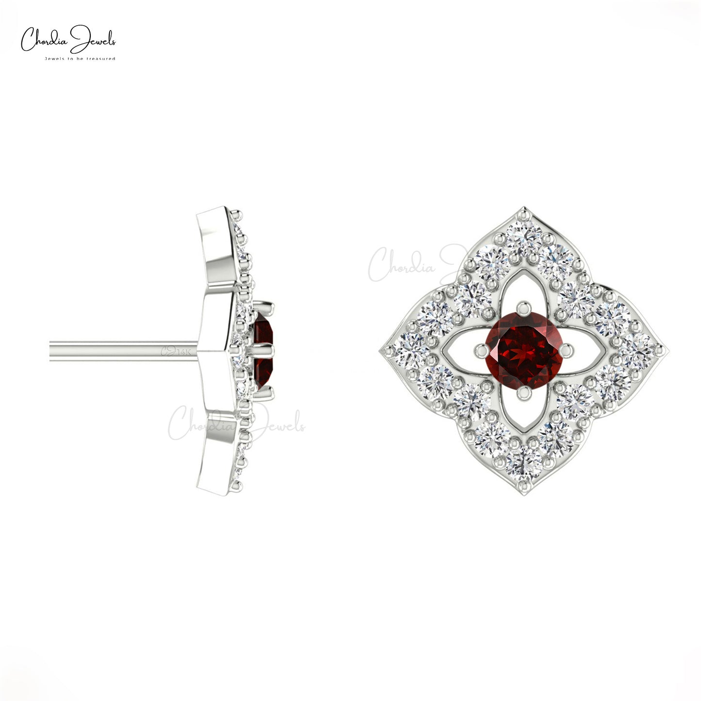 Garnet Stud Earring