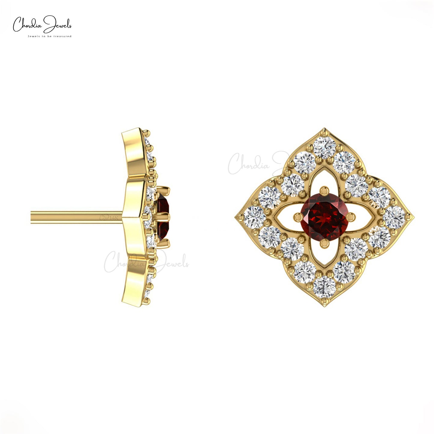 Cluster Diamond Studs Earrings
