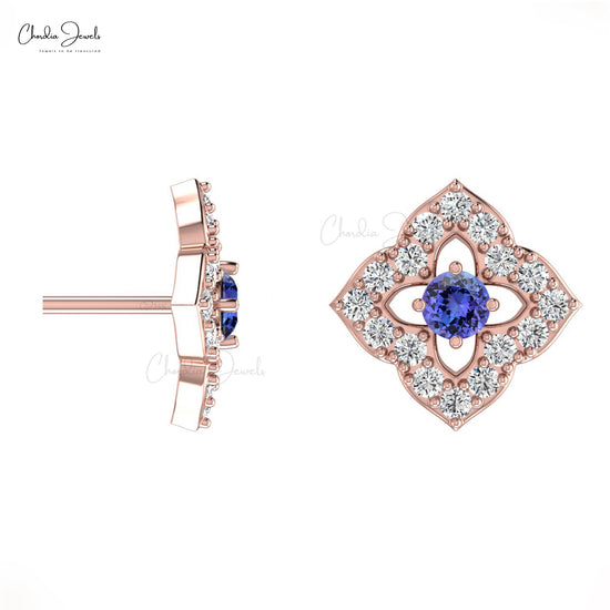 Diamond Push Back Halo Earrings