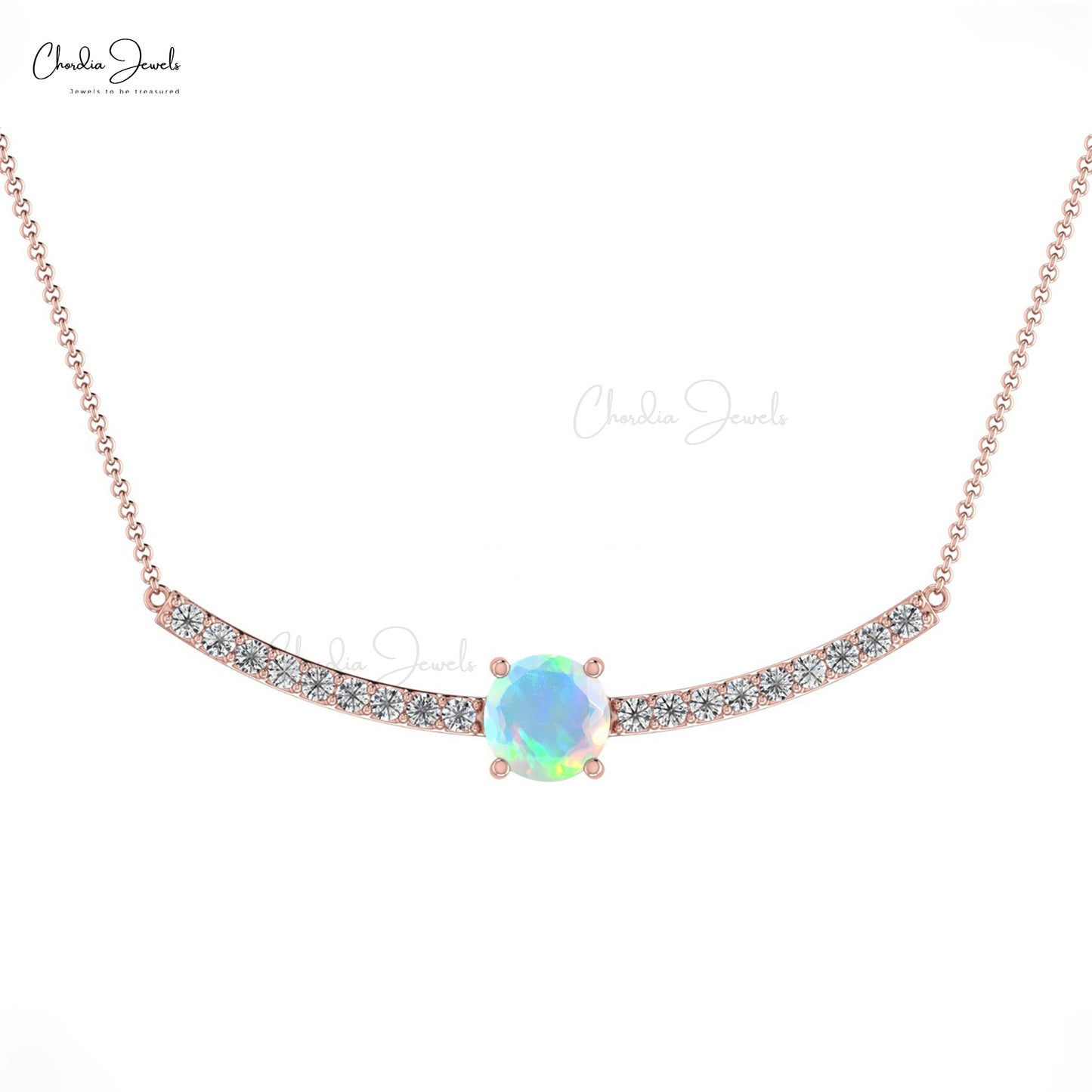 Ethiopian opal necklace w/ - Gem