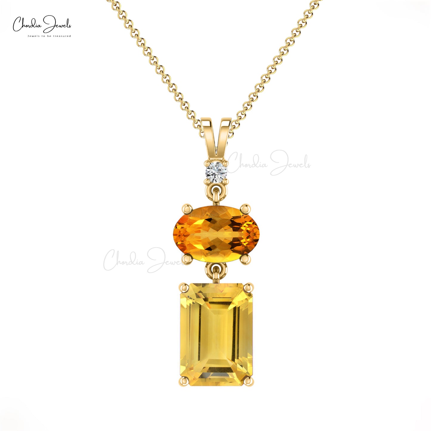 Angara Natural Pear Citrine Solitaire Pendant Necklace for Women, Girls in  14K Yellow Gold (Grade-AA 8x6mm) Novemver-Birthstone Jewelry 