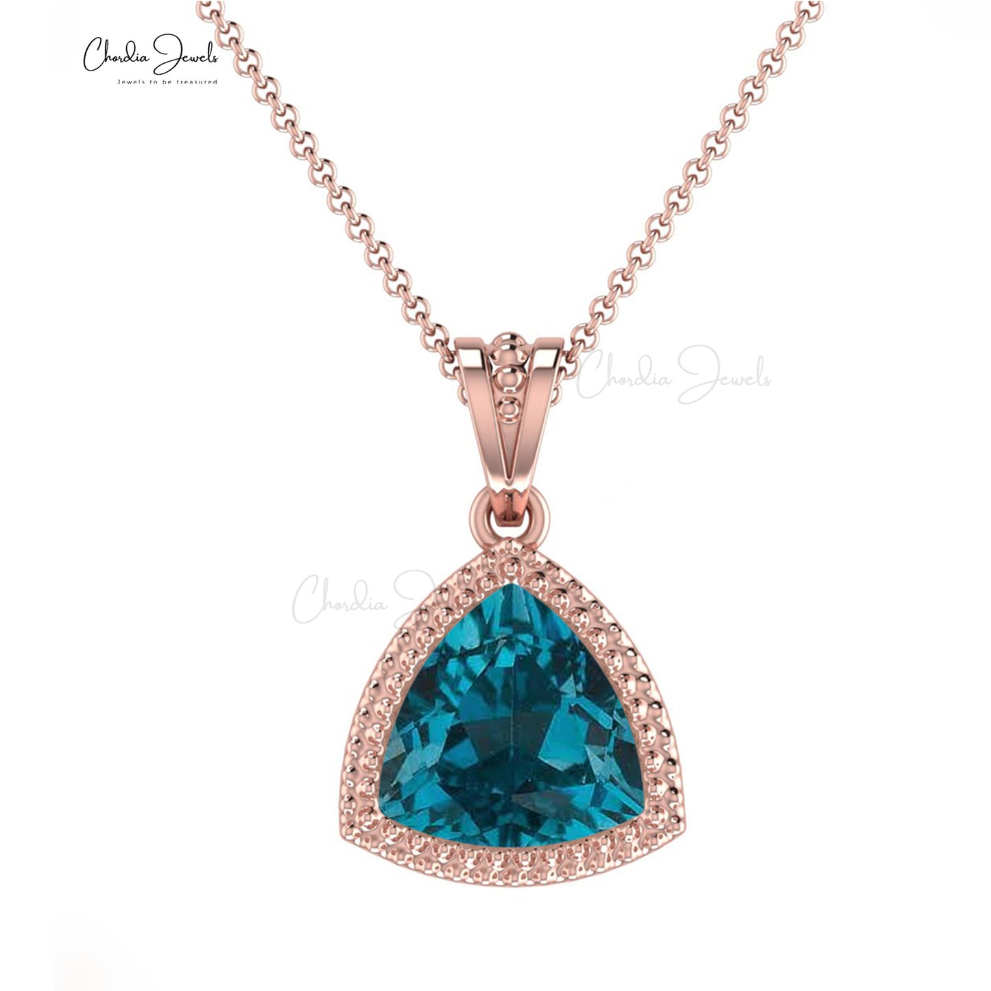 Lovely Charms Pendant in 14k Solid Gold 6mm Trillion Authentic London