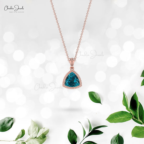 Hexagon London Blue Topaz & Diamond Necklace | L. Moyer Designs