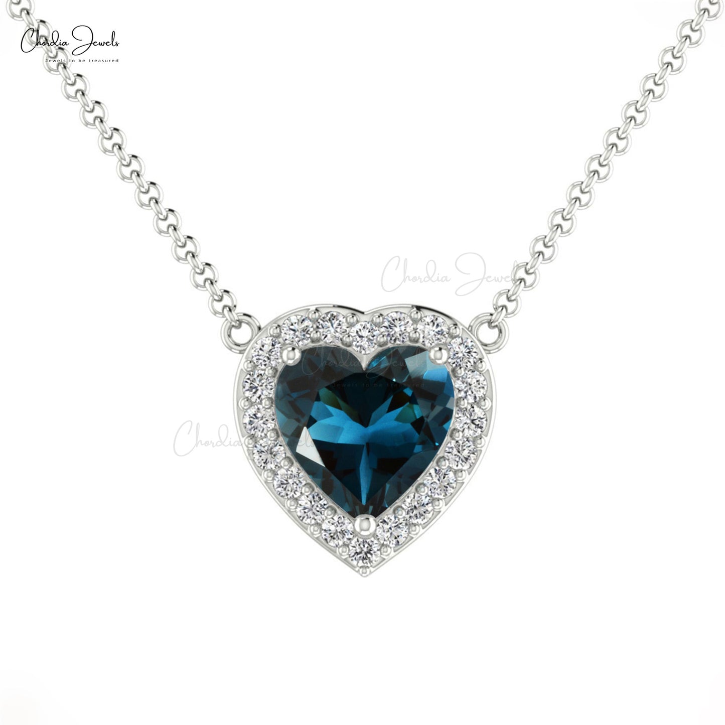 Heart Lock Necklace With Natural White Sapphire