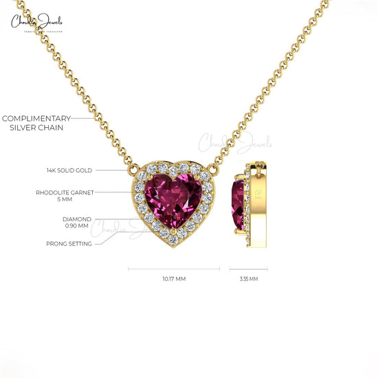 Garnet Heart Necklace Rose Gold – Scarab Jewellery Global