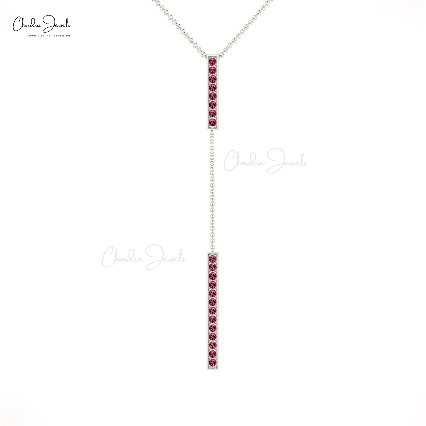 Real Pink Tourmaline Drop Necklace 