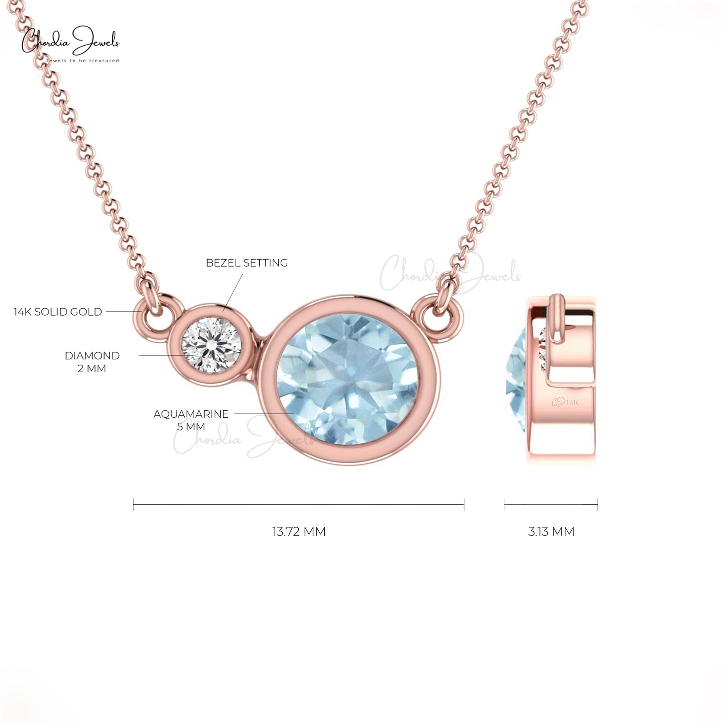 March Birthstone Necklace