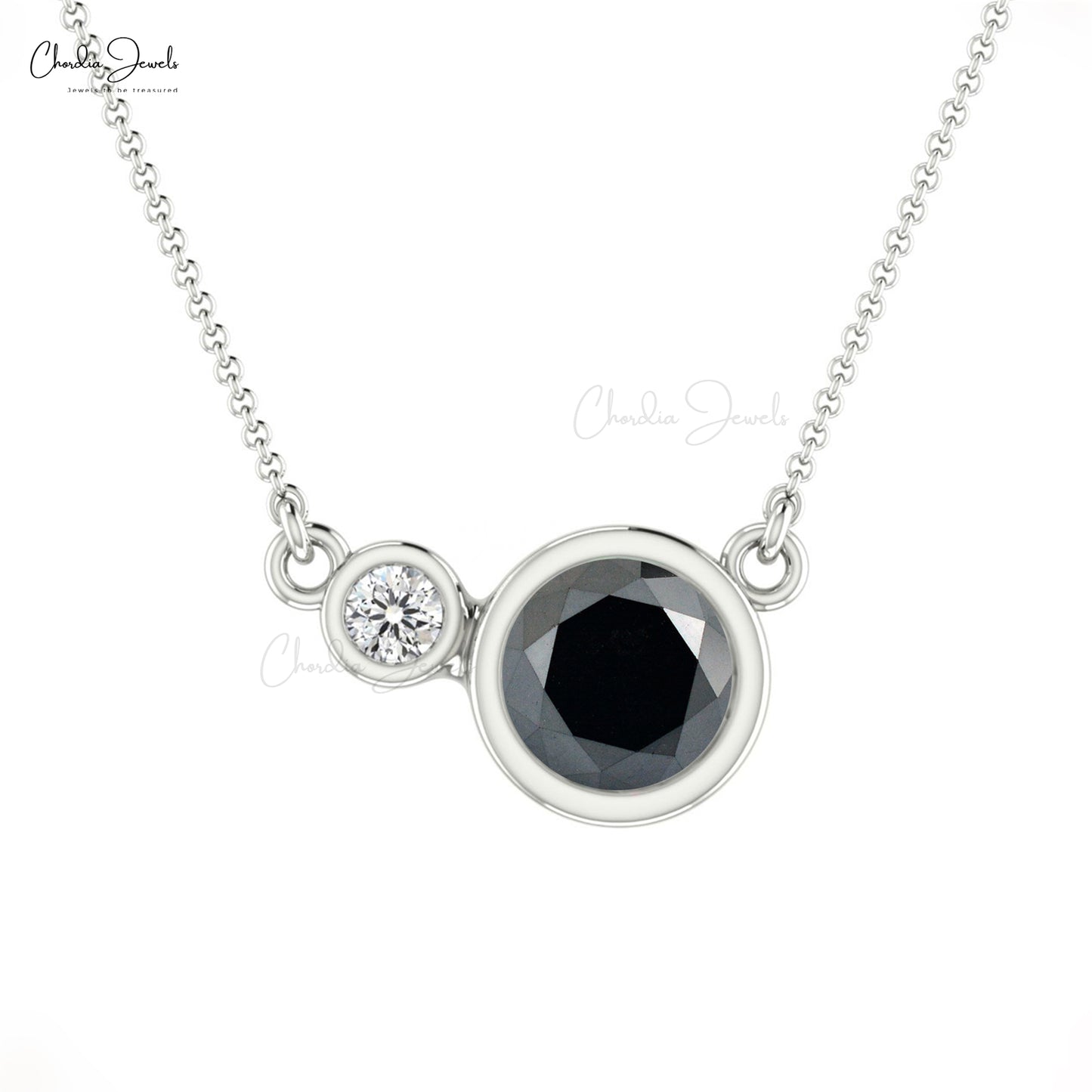 Natural black diamond necklace Clearance