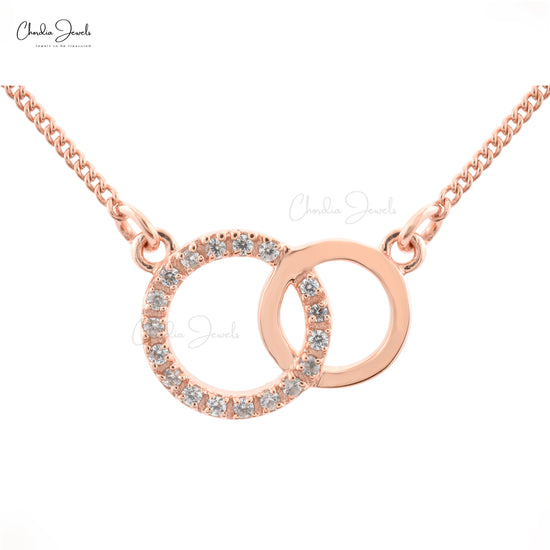 9ct White Gold Diamond Double Circle Necklace | Buy Online | Free Insured  UK Delivery