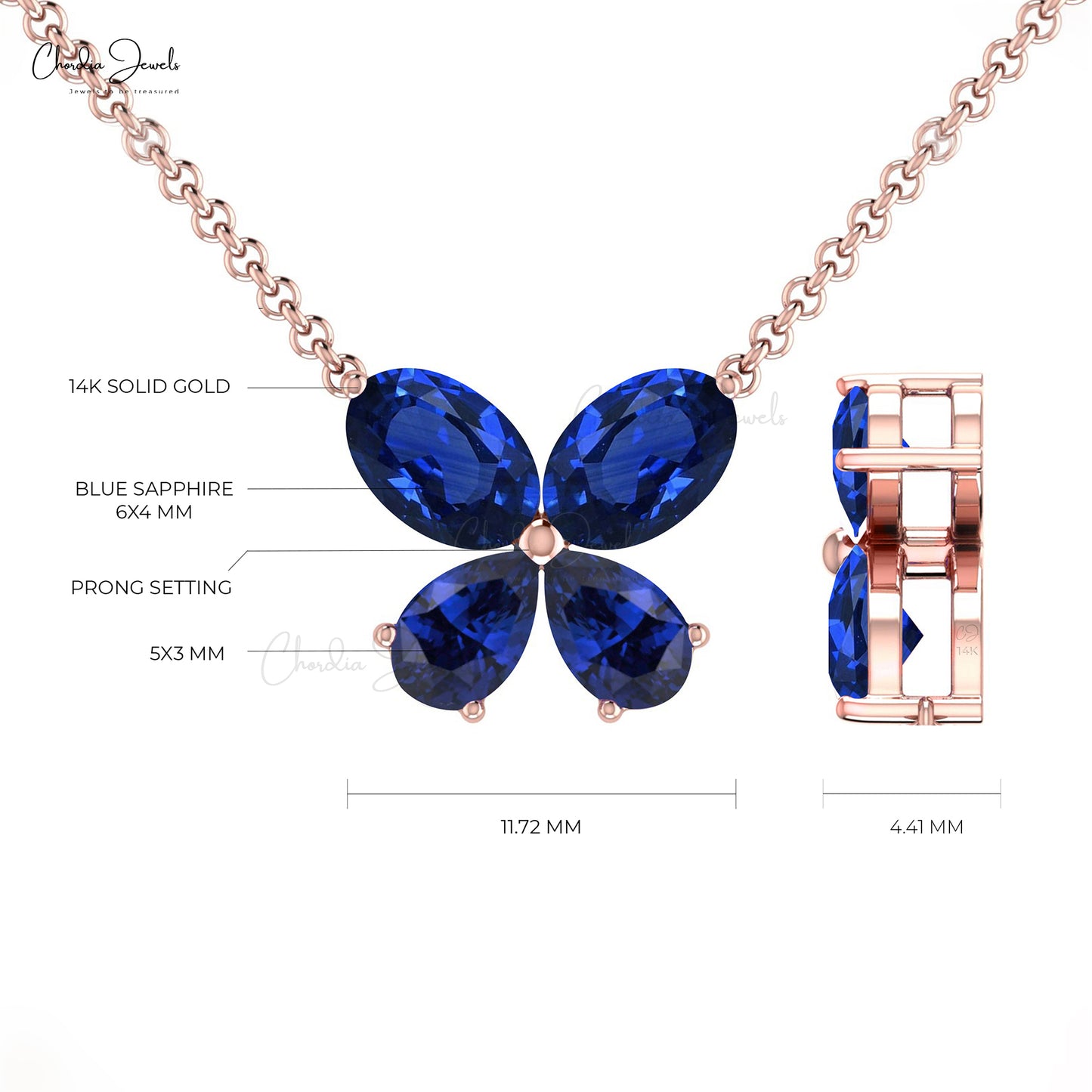 Genuine Blue Sapphire Necklace