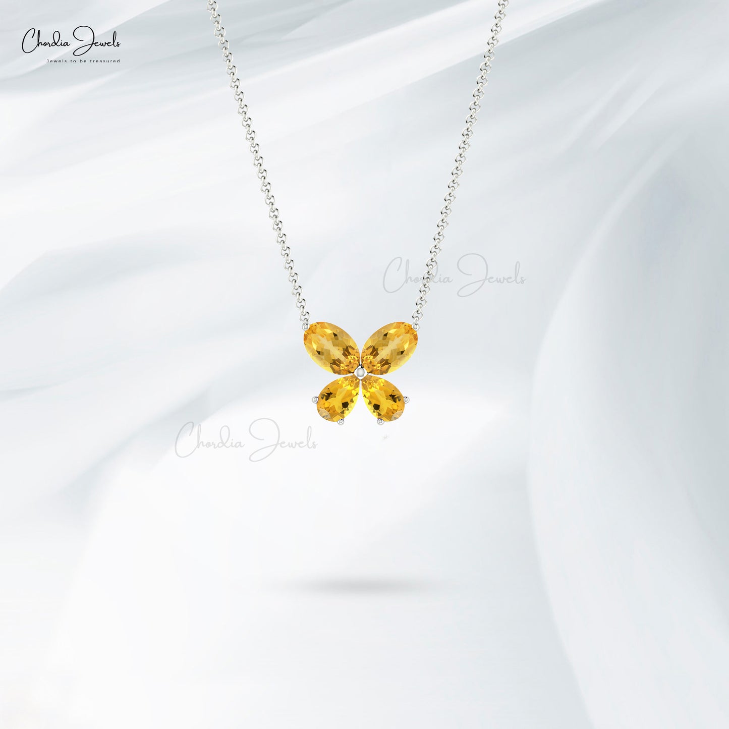 Load image into Gallery viewer, Authentic Citrine Butterfly Necklace
