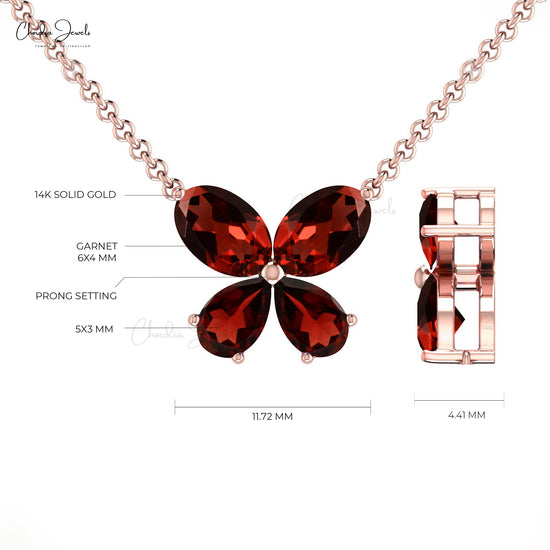 Load image into Gallery viewer, Buy Garnet Butterfly Necklace
