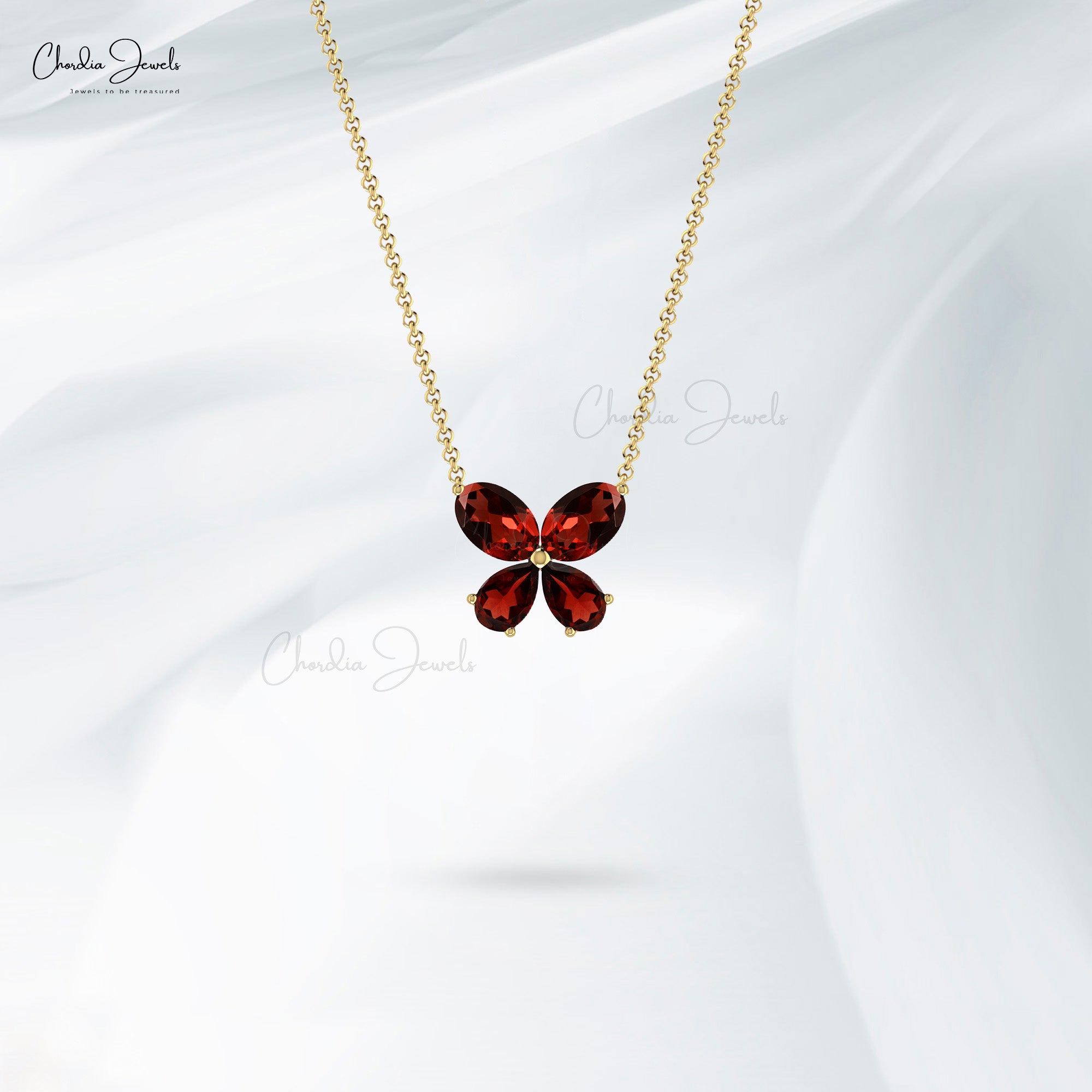 Garnet butterfly necklace hotsell