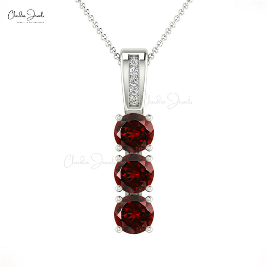 Genuine Garnet and Diamond Pendant