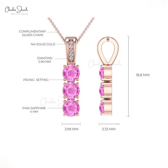Graceful Pink Sapphire Diamond Pendant