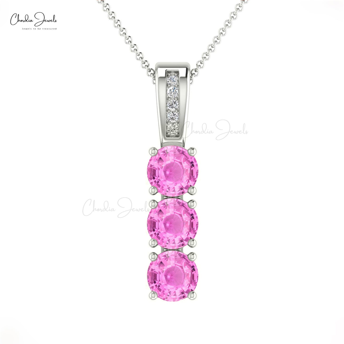 Pink Sapphire Diamond Pendant