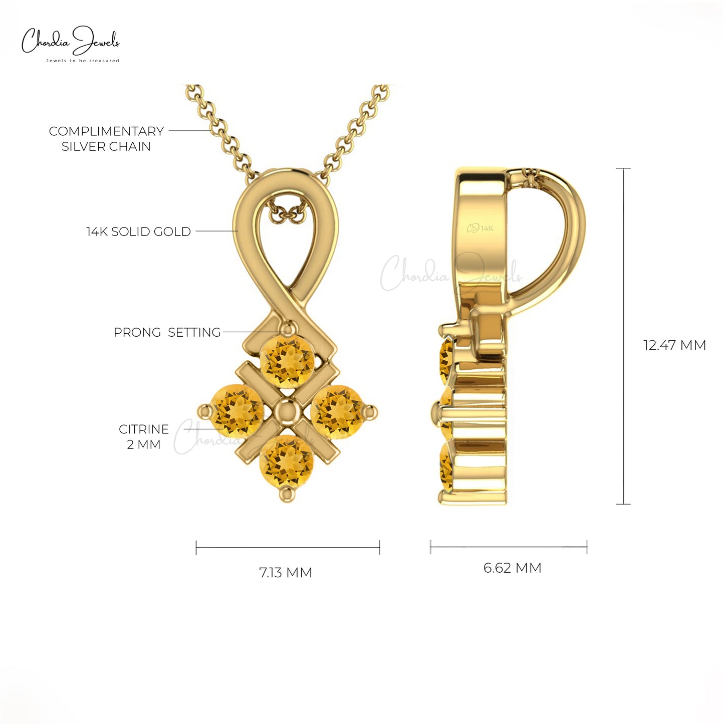 Load image into Gallery viewer, Graceful Citrine Twisted Pendant
