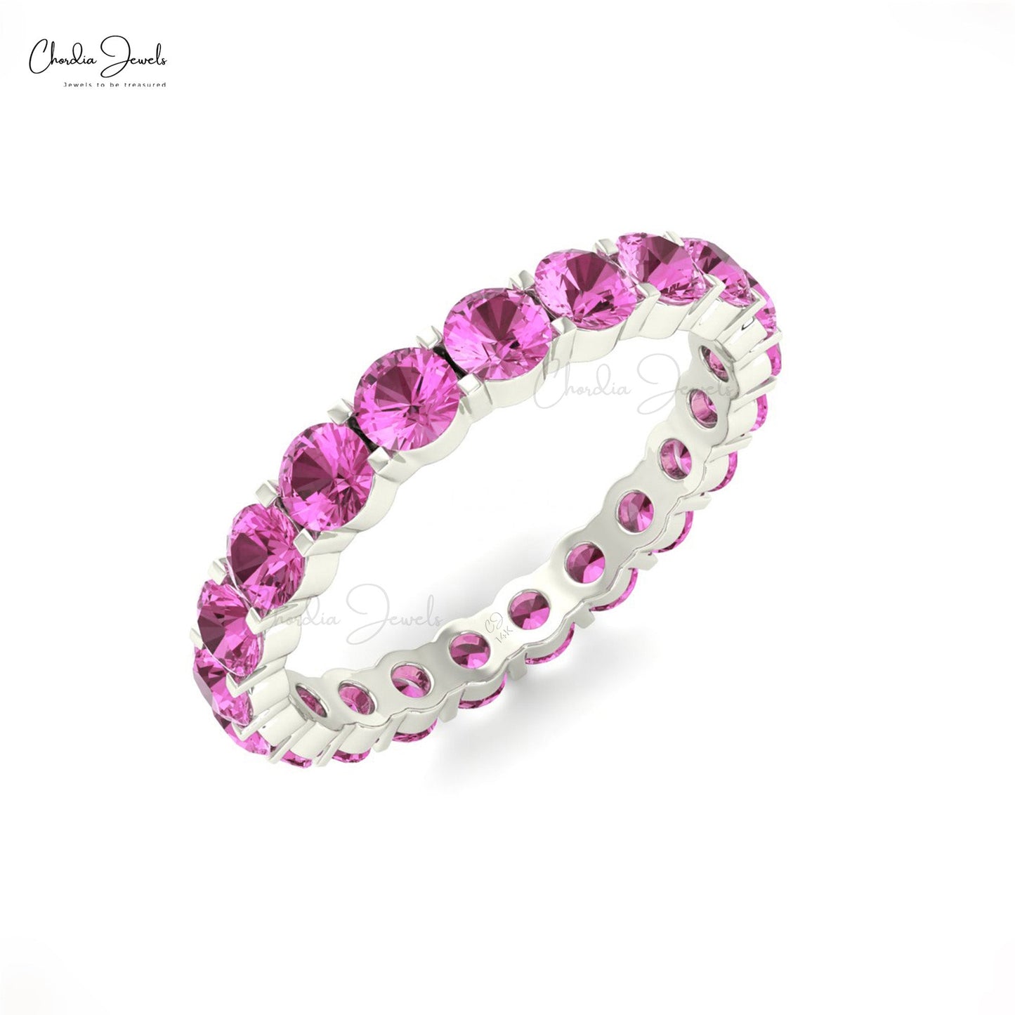 Light pink sapphire eternity best sale band