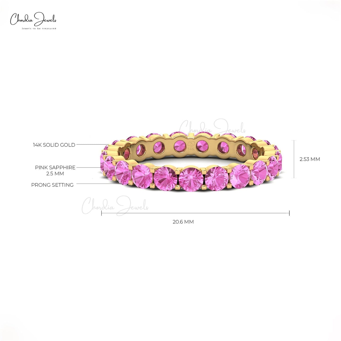 Load image into Gallery viewer, Natural Pink Sapphire Eternity Wedding Band Ring for Her
