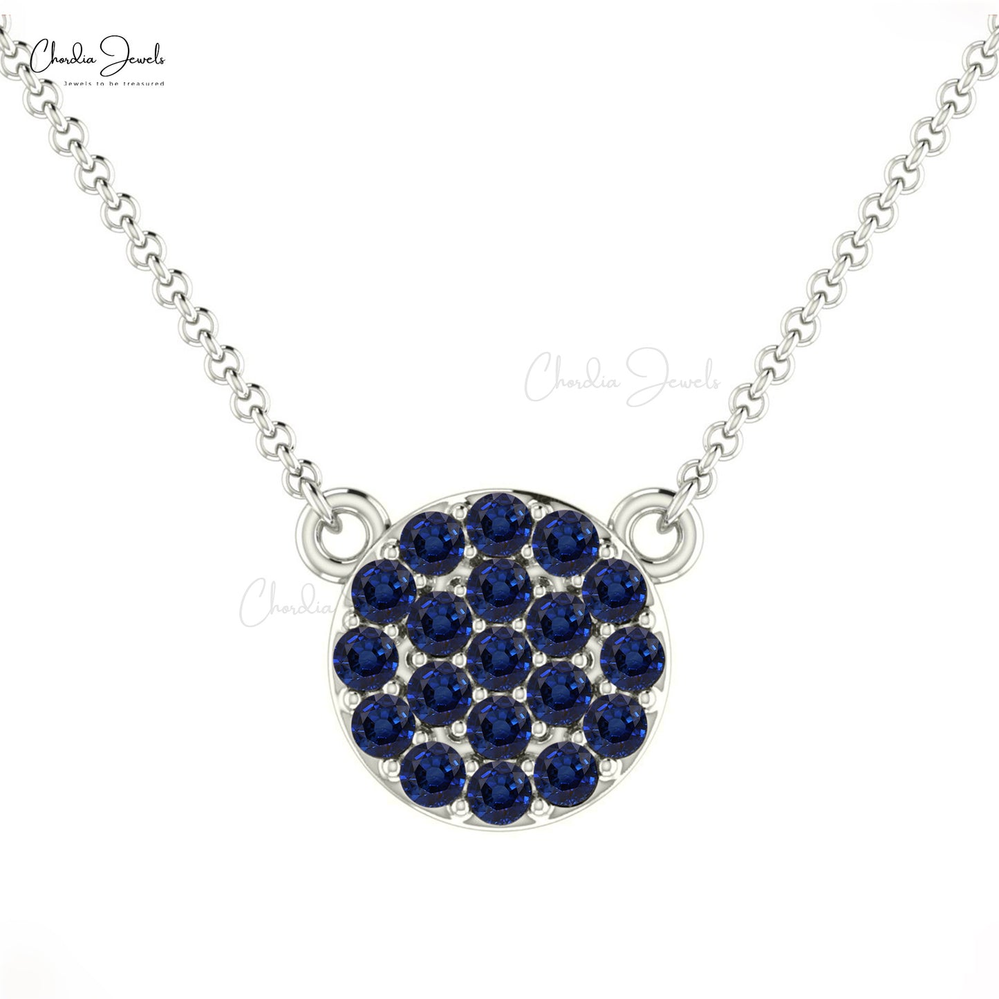 Dainty Sapphire and Diamonds Necklace