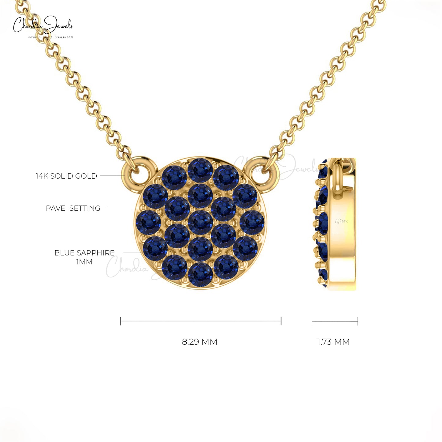 Blue Sapphire Dainty Necklace