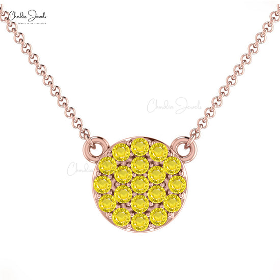 Stunning 14K Gold Yellow Sapphire Dainty Necklace for Woman