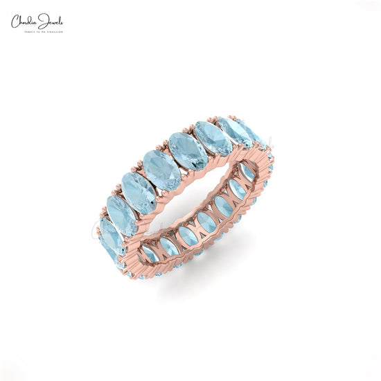 Aquamarine Eternity Band Ring