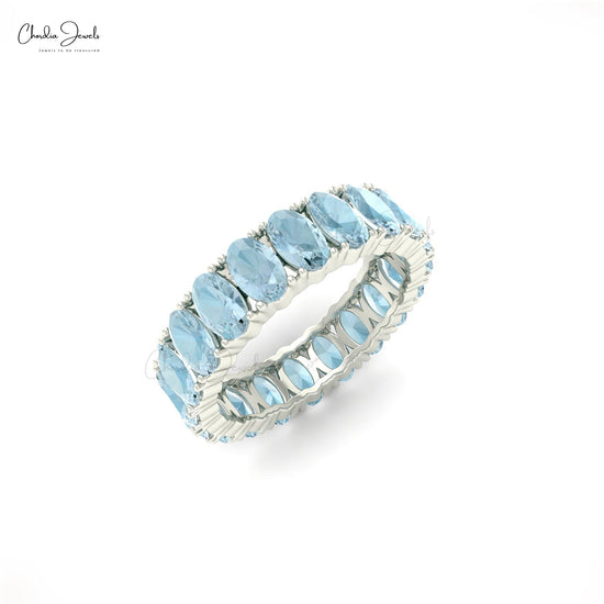 Aquamarine Eternity Band Ring