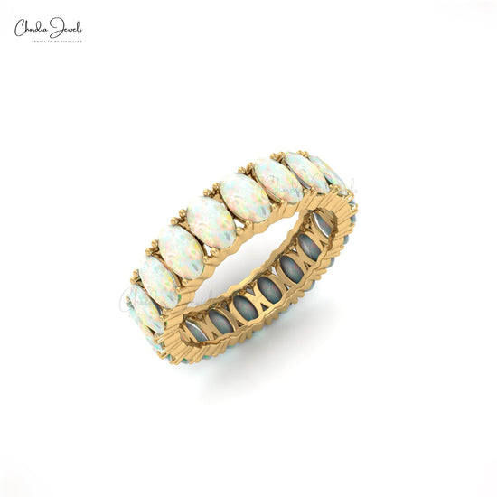 Fire Opal Eternity Band Ring