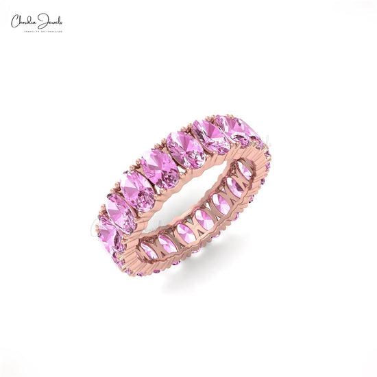 Pink sapphire anniversary band discount