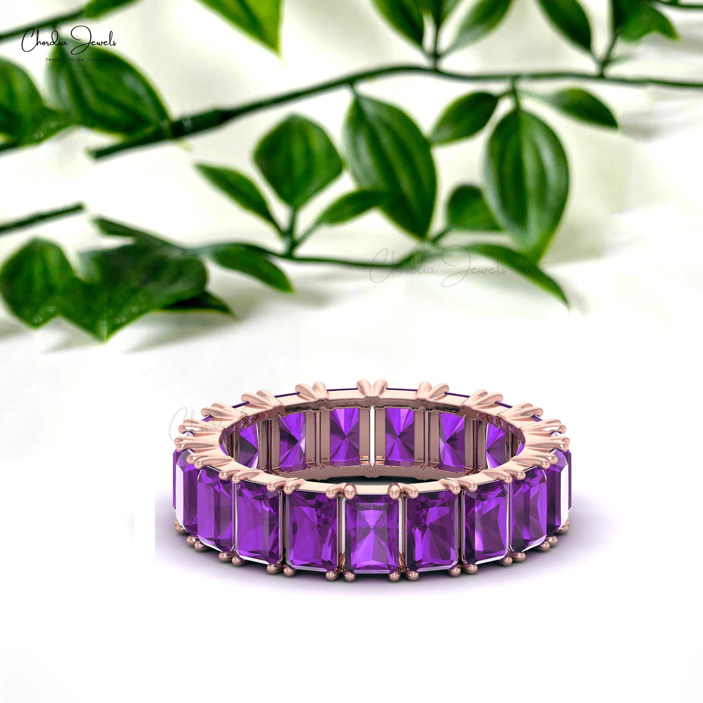 Load image into Gallery viewer, amethyst eternity ring
