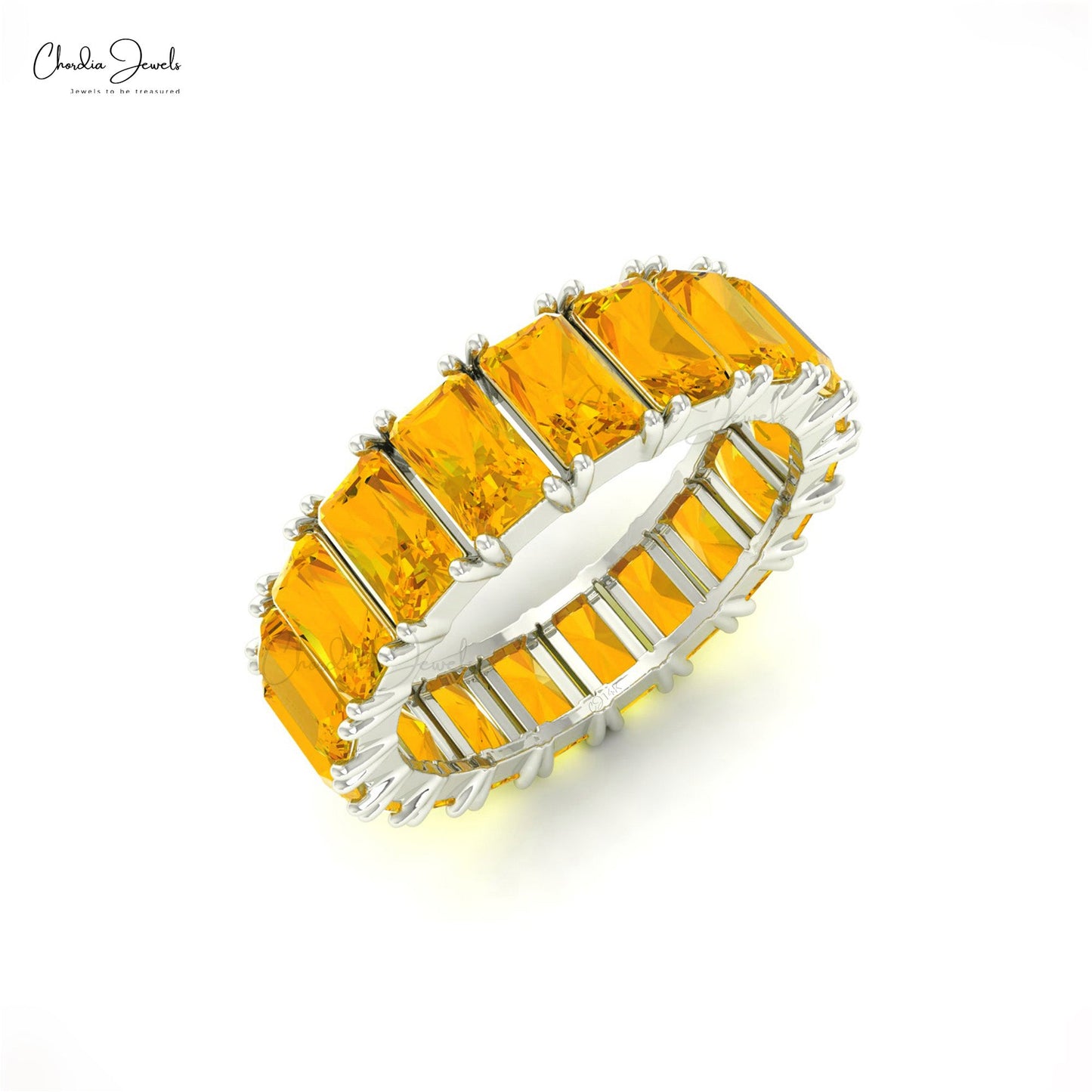Load image into Gallery viewer, AAA Genuine Citrine November Birthstone Eternity Band Ring
