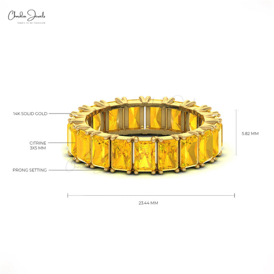 Load image into Gallery viewer, AAA Genuine Citrine November Birthstone Eternity Band Ring
