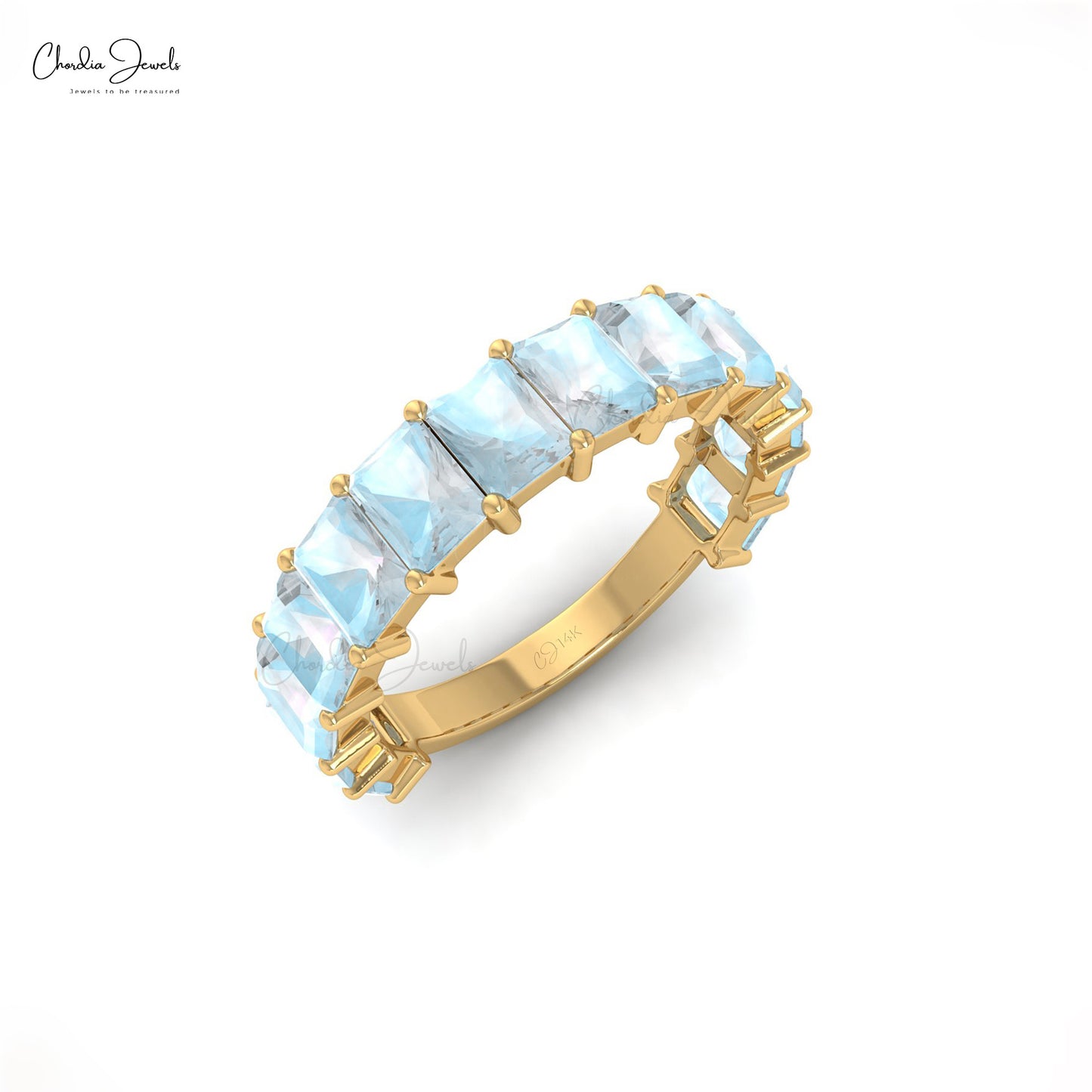 4.76 Carats Natural Rainbow Moonstone Eternity Band, 14k Solid Gold Gemstone Band Ring For Birthday Gift