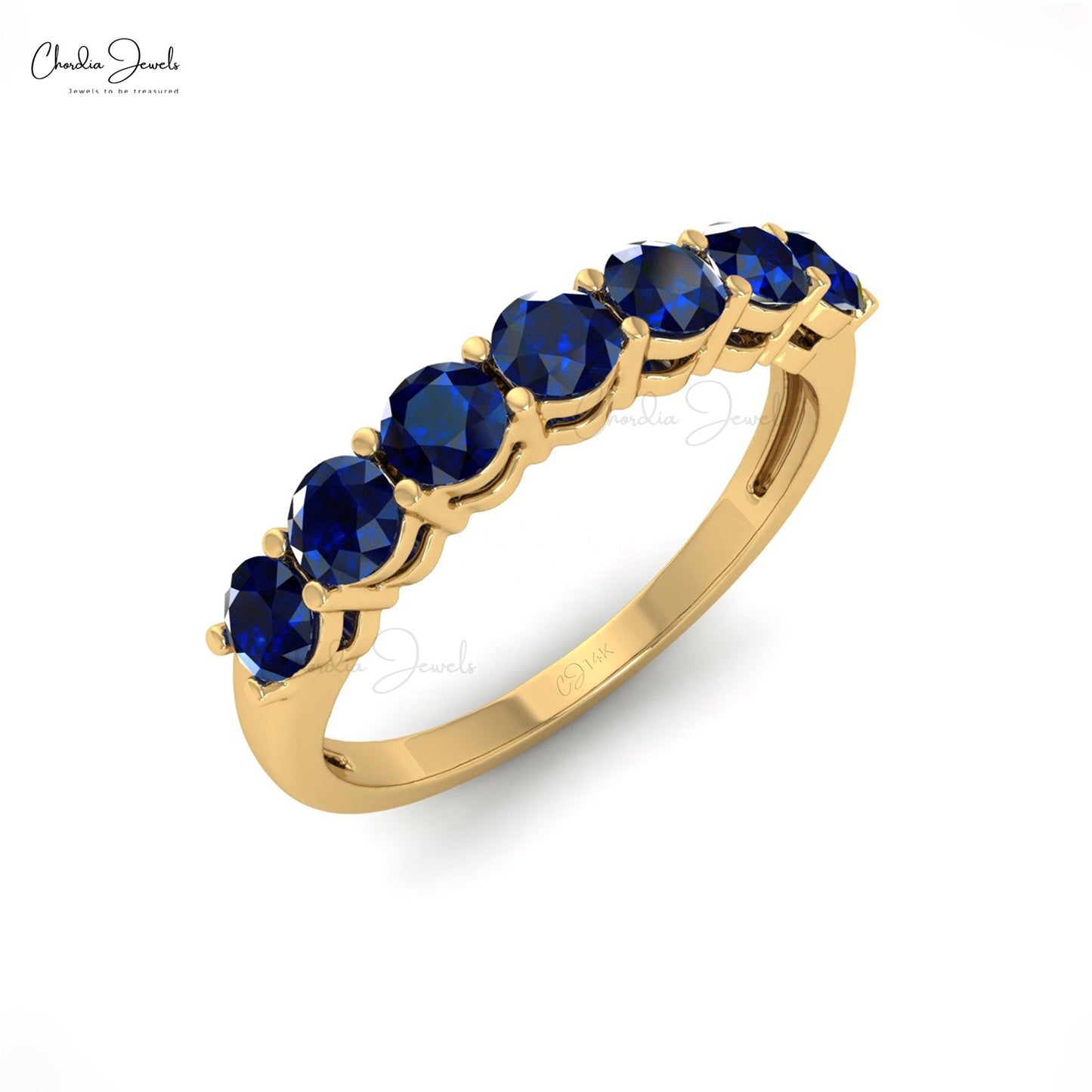 3MM Blue Sapphire 14K Solid Gold September Birthstone Ring