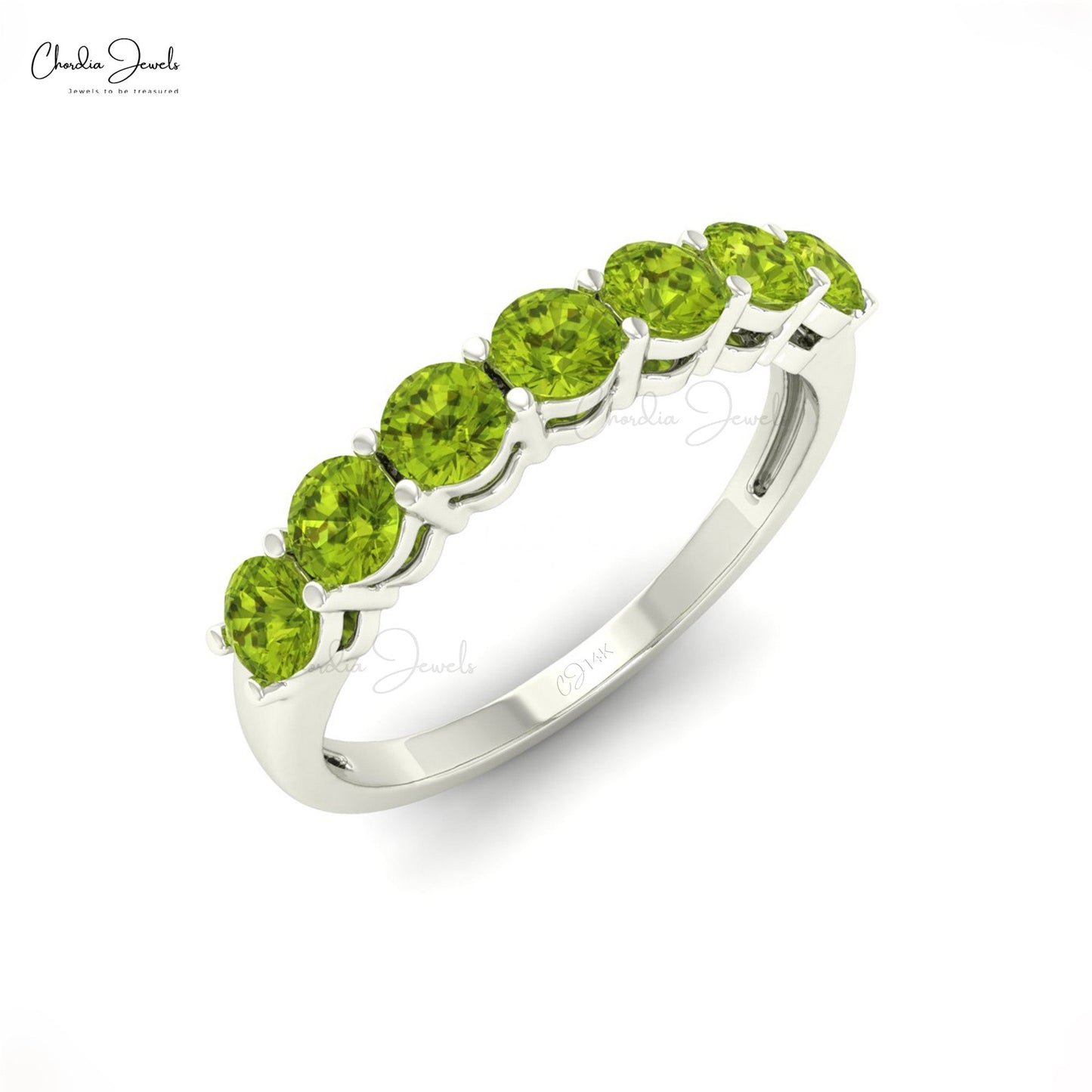 August Birthstone Claddagh Ring Set with Peridot Gemstone