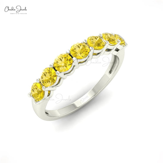 14K Gold Yellow Sapphire Gemstone Ring for Birthday Gift