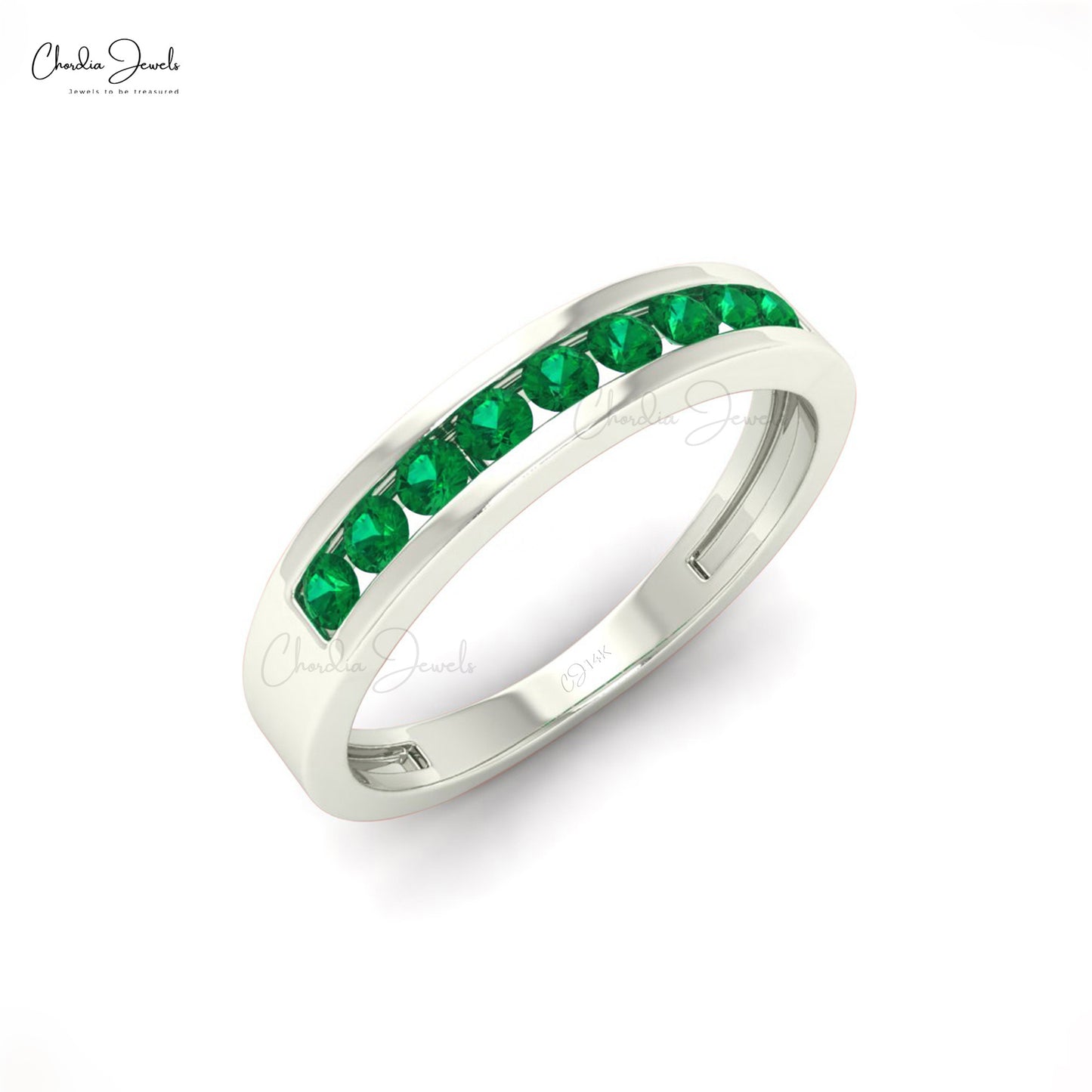 Load image into Gallery viewer, Emerald Eternity Band Ring
