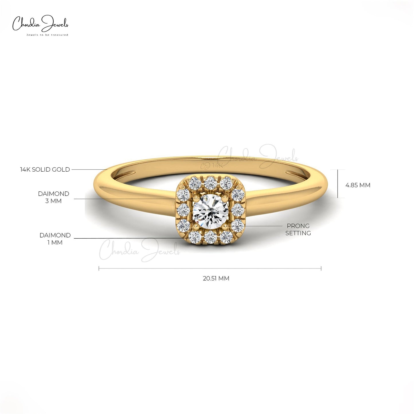 Load image into Gallery viewer, 14K Solid Gold Diamond Anniversary Ring, 0.16 Carat G-H White Diamond Wedding Ring For Women, 3mm Round Cut Wedding Ring (Size 5-11)
