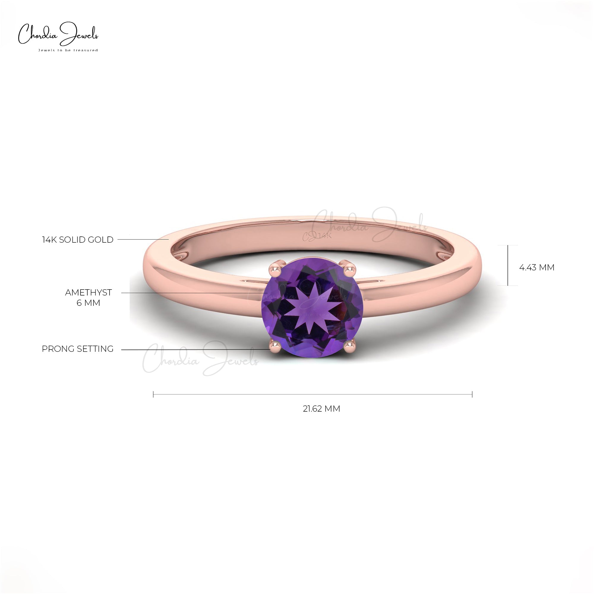 Antique rose gold amethyst and diamond ring