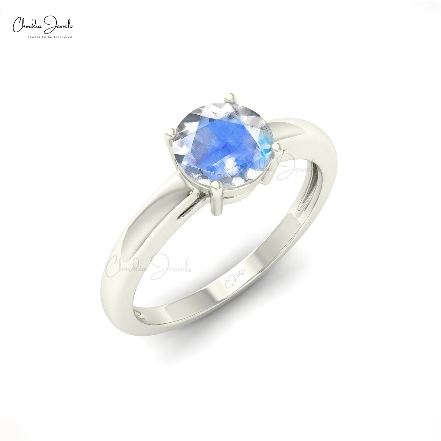 Solitaire Round Gemstone Ring
