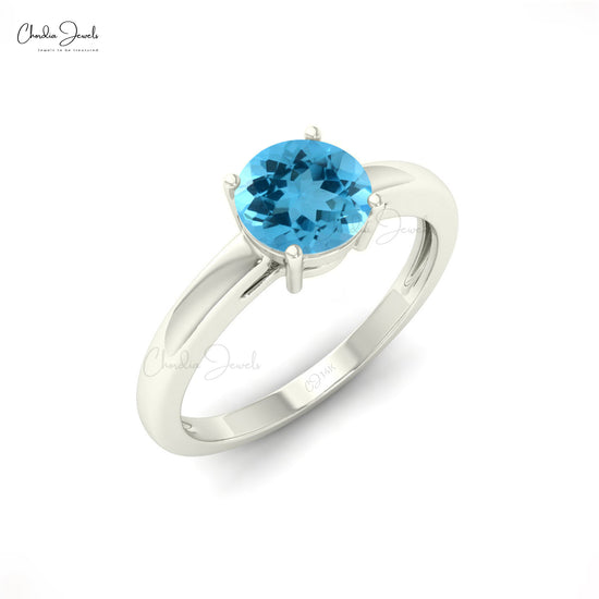Oravo 2.25 ct Round London Blue Topaz Solitaire Ring in India | Ubuy