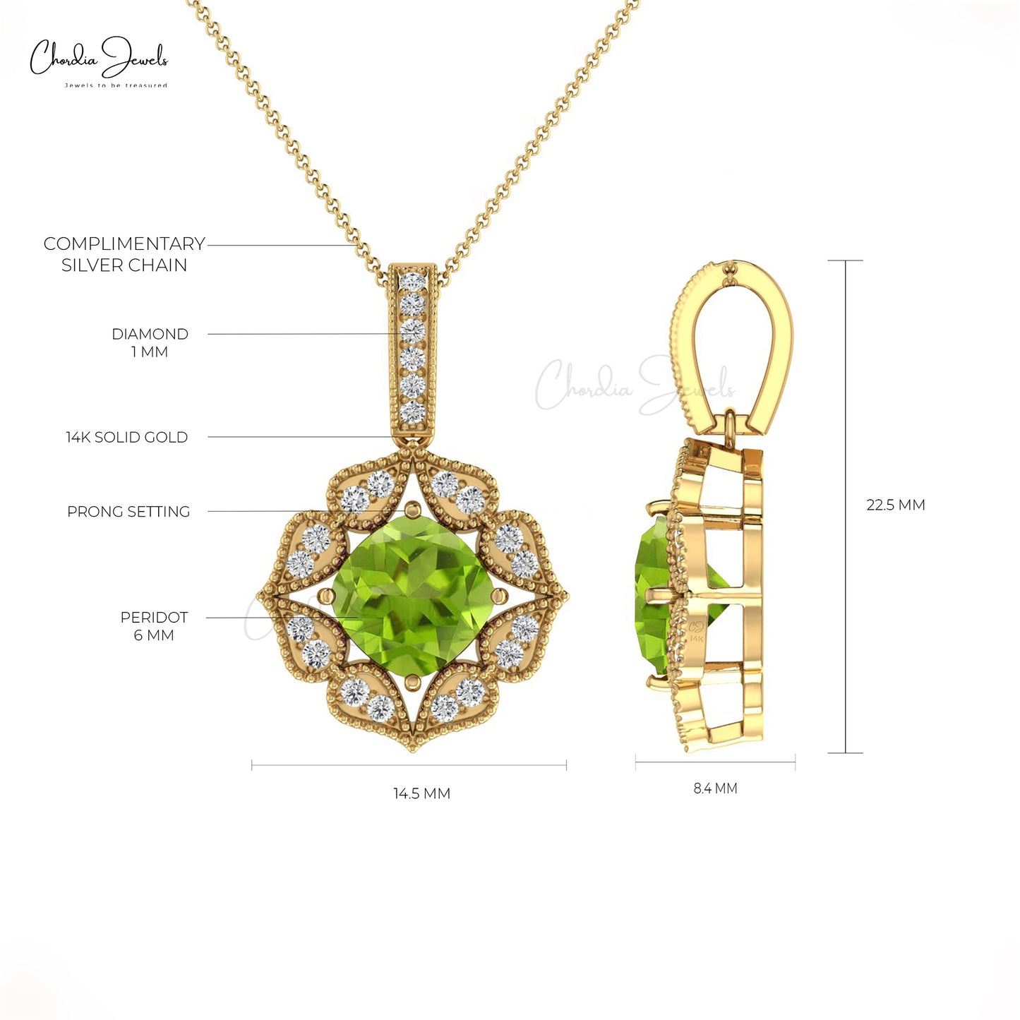 Load image into Gallery viewer, Genuine Green Peridot Pendant
