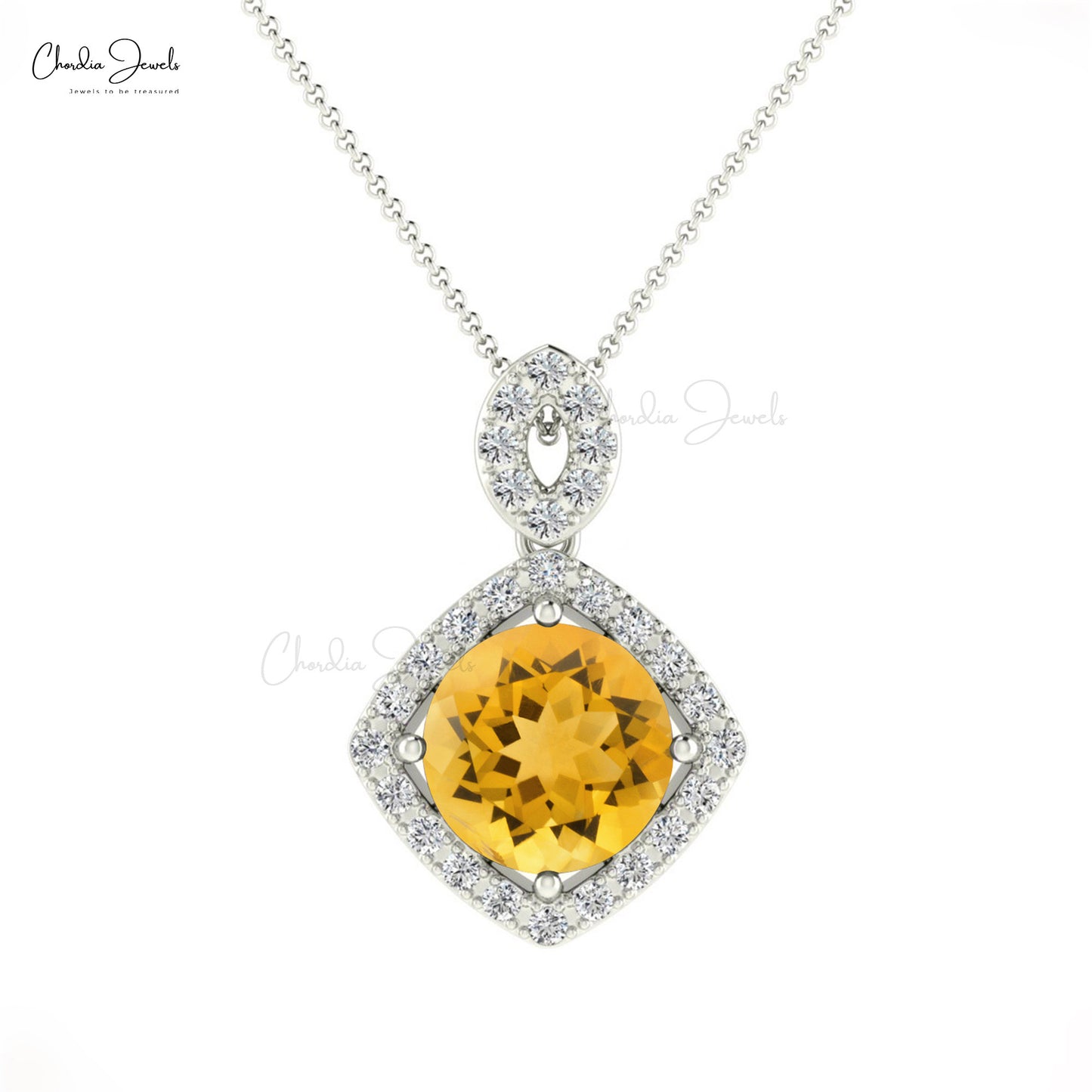 Buy Blue Yellow Sapphire Necklace Pendant in 14k Real Gold | Chordia Jewels