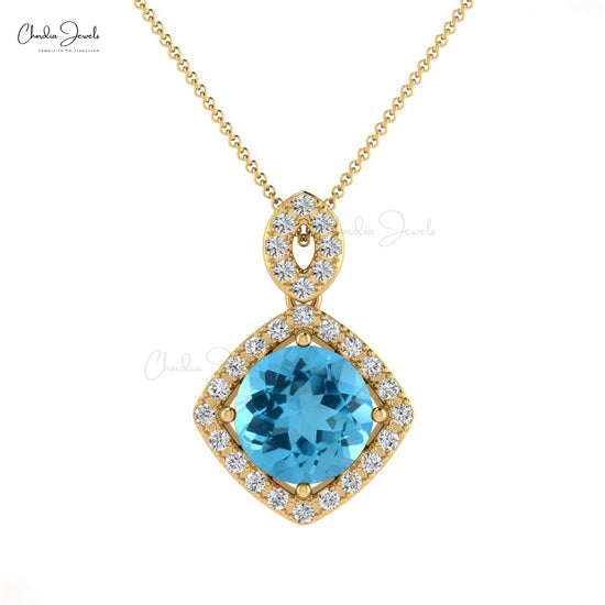 Swiss Blue Topaz Pendant