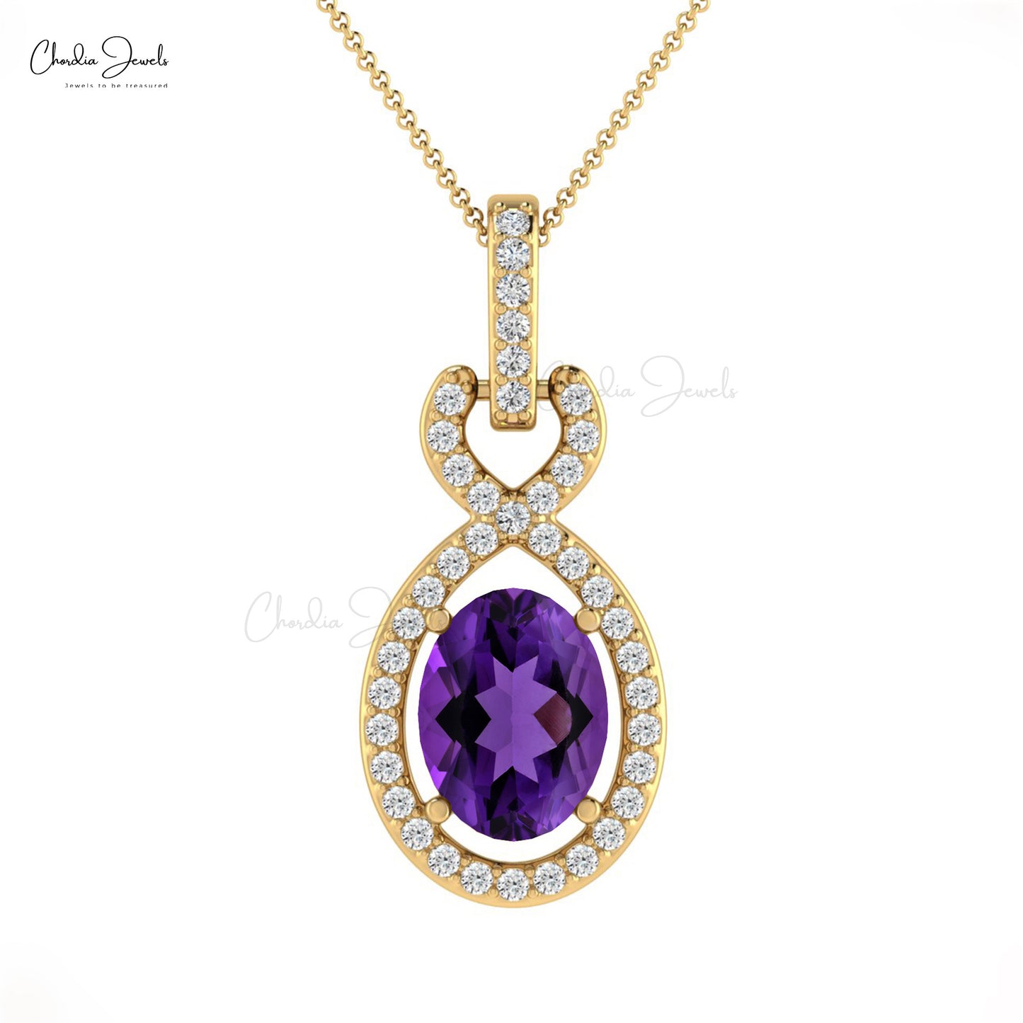 Load image into Gallery viewer, Amethyst Halo Pendant
